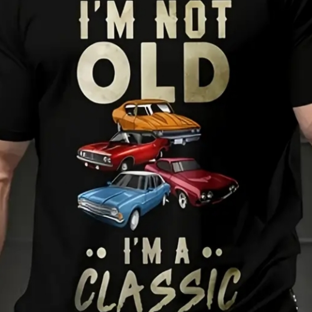 Classic Car Graphic Black T-Shirt